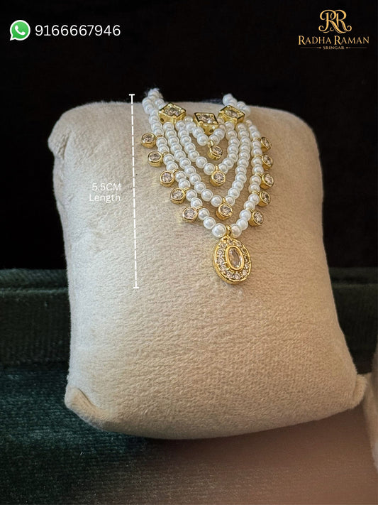 Laddu Gopal Ratna Pearl Heera Haar | 5.5cm | Traditional Shringar