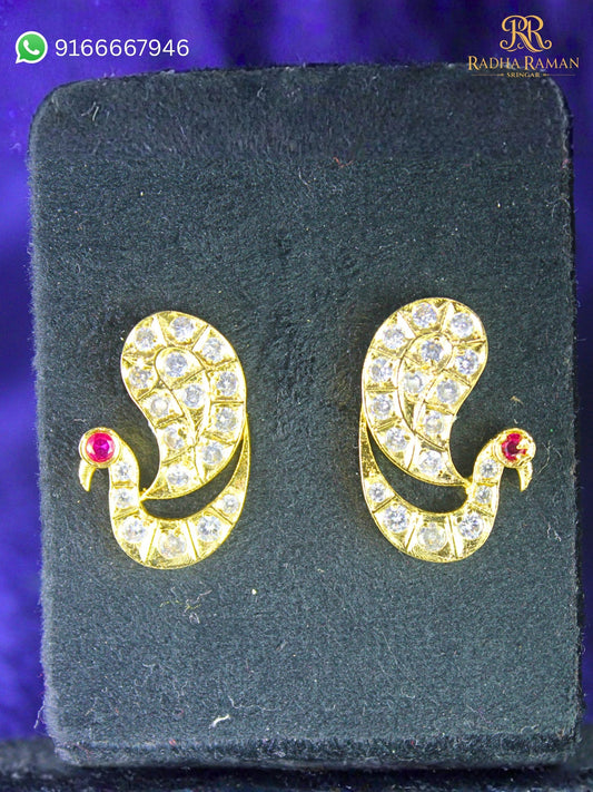 Gulabi Mayurakrit Kundal – Heera | Radha Raman Shringar