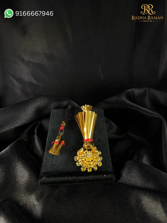 Pushplika Soneri Paag with Katra – Traditional Golden Mukut for Laddu Gopal