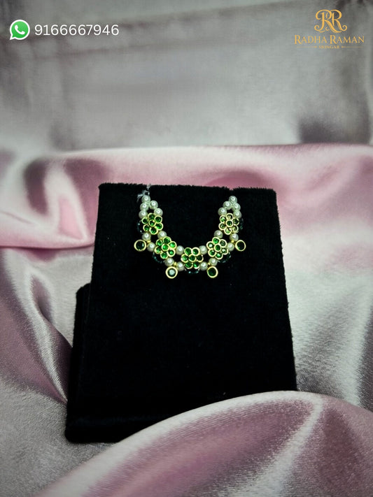 Shyam Pushp Pearl Kanthi for Thakurji (2.5 CM) | Floral Kundan Pearl Shringar Necklace