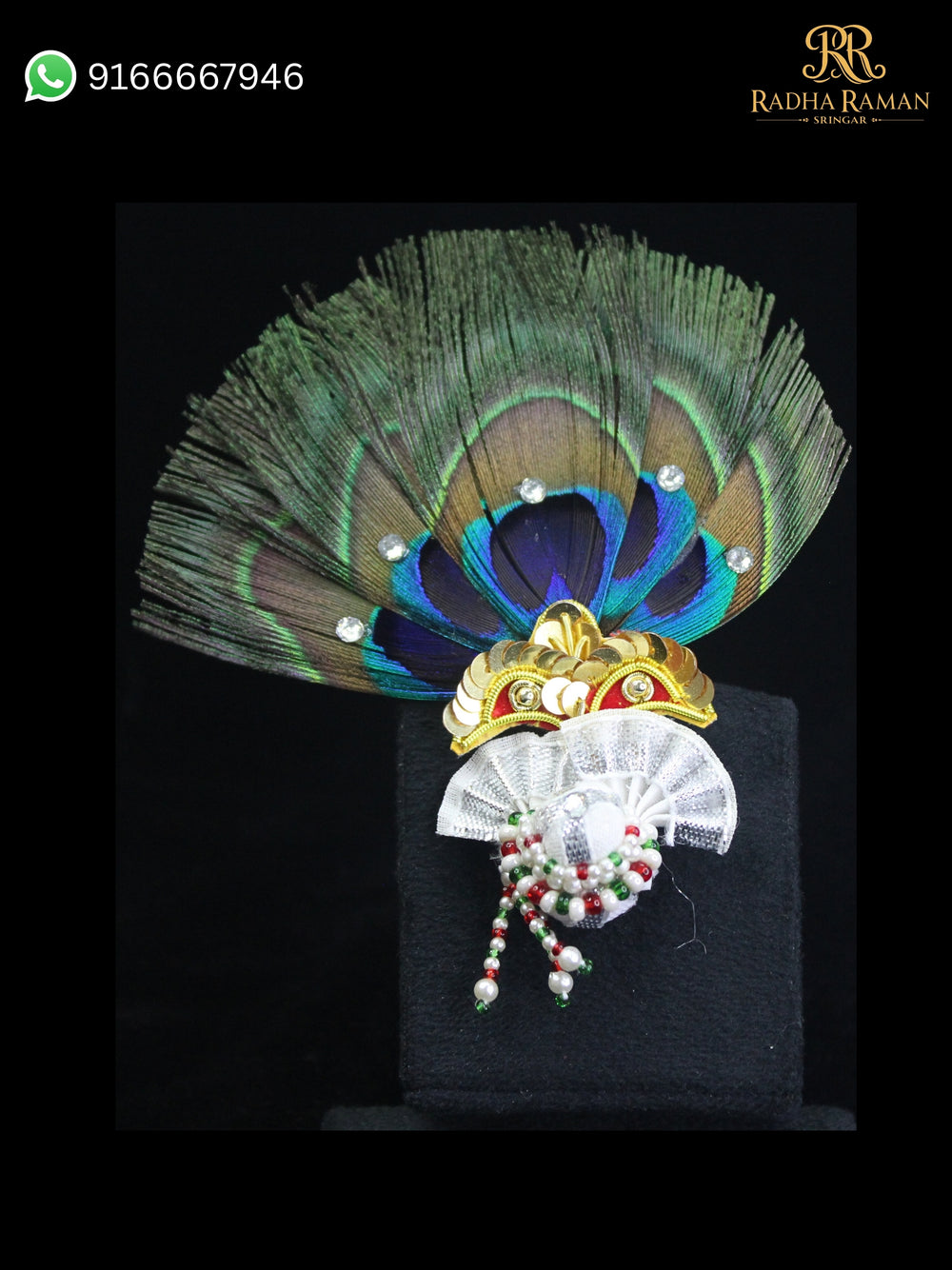 Mor Pankh Suvarna Mukut Paag for Laddu Gopal Ji