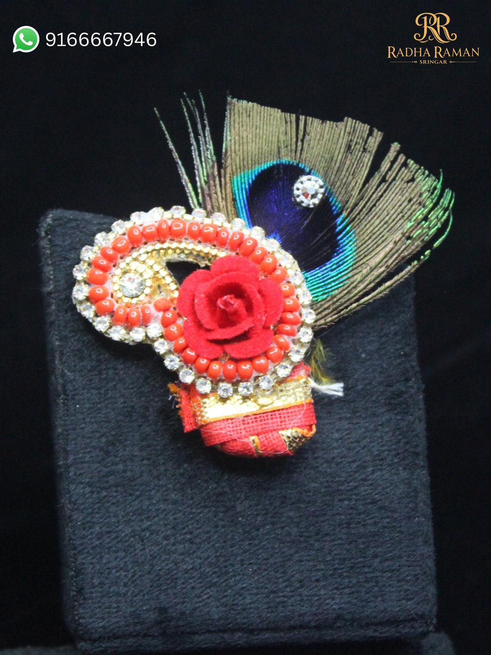 Laddu Gopal Peacock Feather Paag Shringar