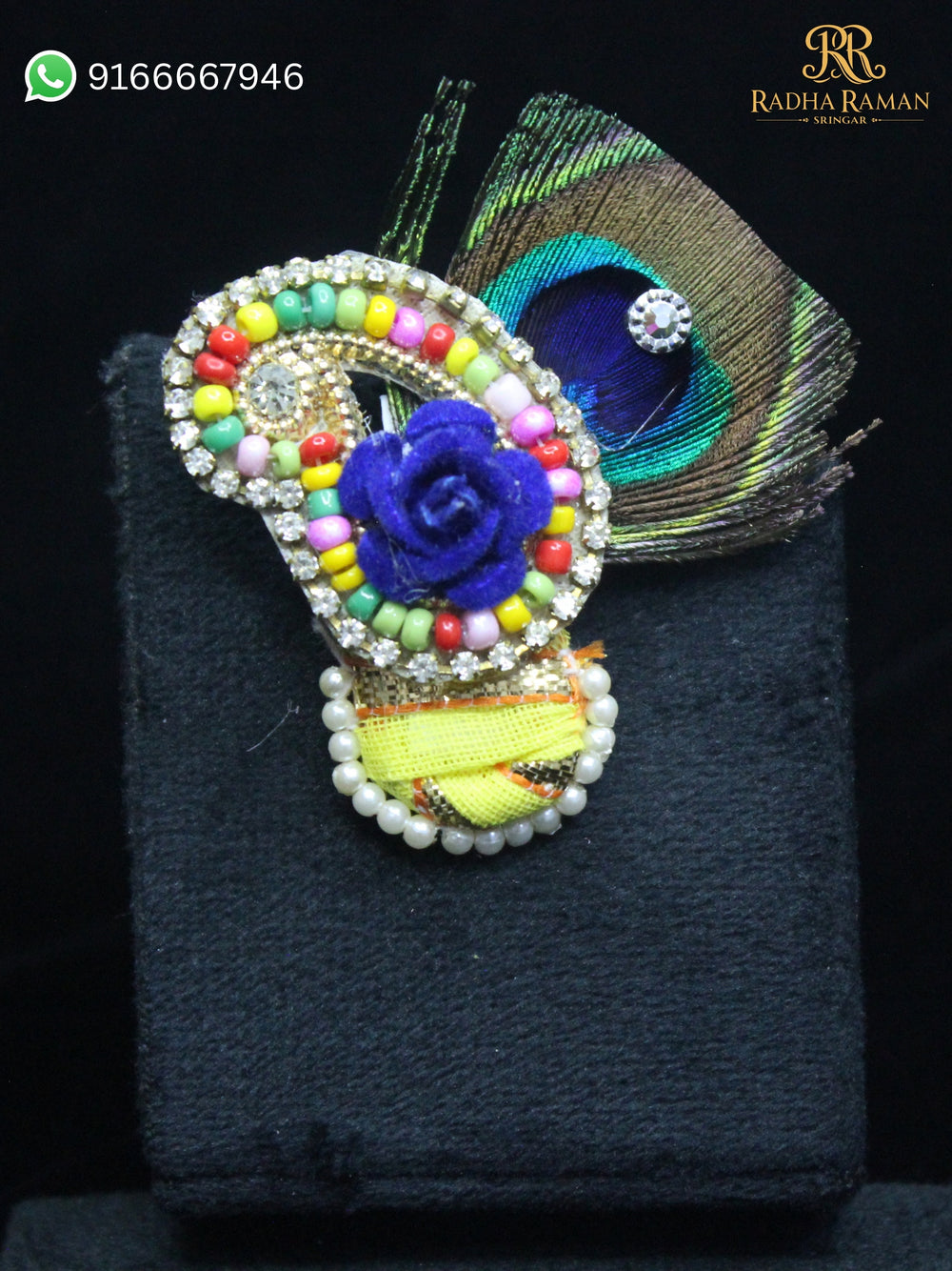 Laddu Gopal Peacock Feather Paag Shringar