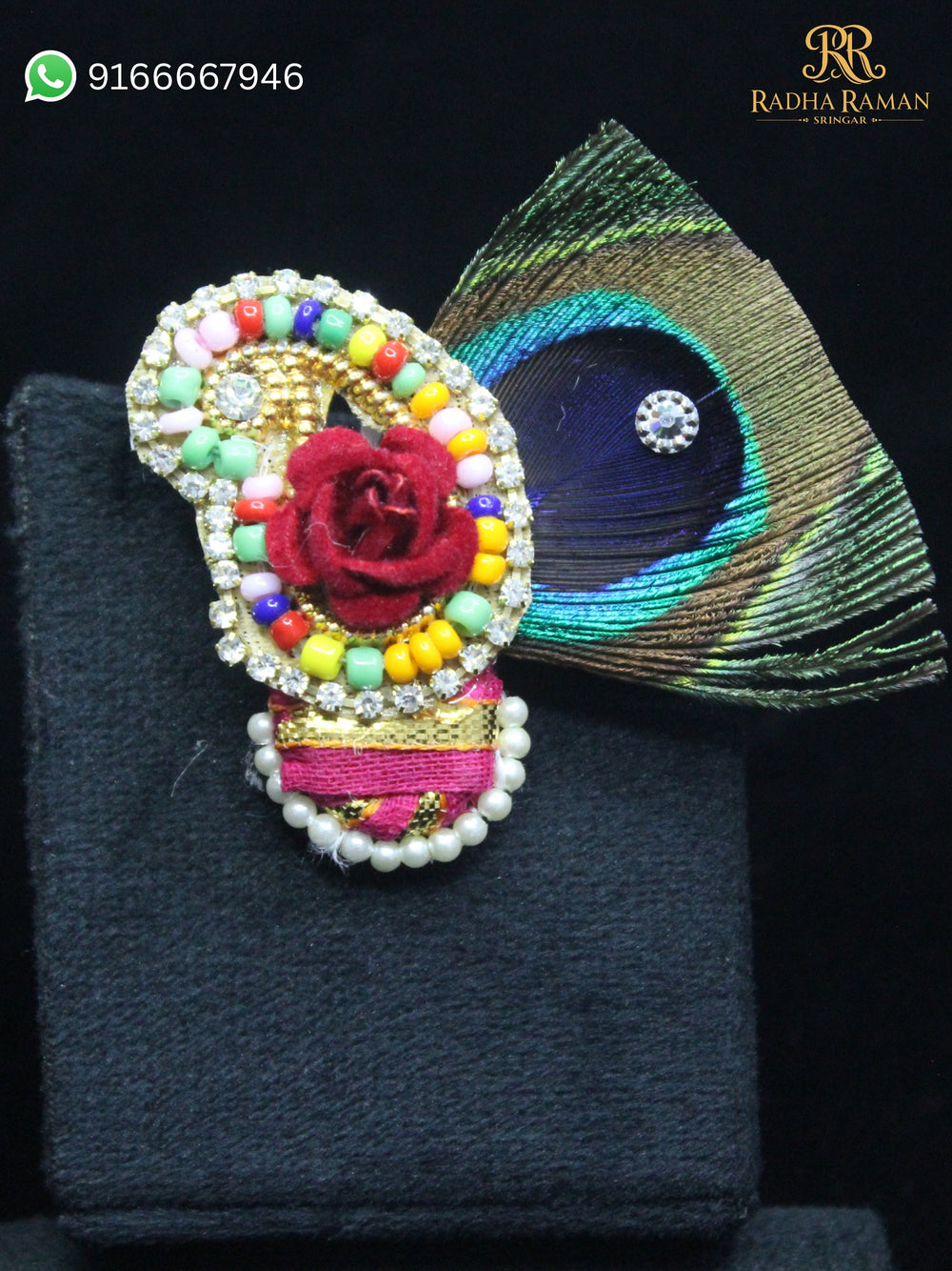 Laddu Gopal Peacock Feather Paag Shringar