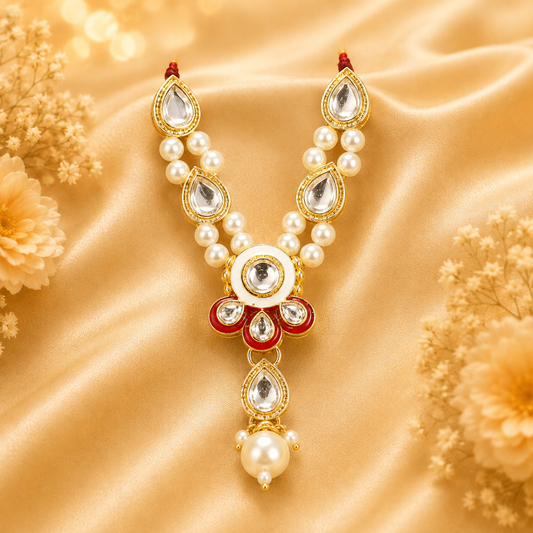 Mayuri Ratna Vilas Haar for Laddu Gopal Ji | Kundan Moti Shringar Haar | Radha Raman Shringar | 6 CM