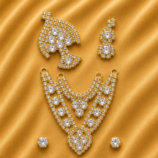 Premium Jirkin Shringar Set — Sparkling Divine Adornment for Thakur Ji