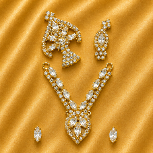 Royal Zircon Shringar Set — Premium Sparkling Jewellery FOR 2-3-4 NO GOPAL JI