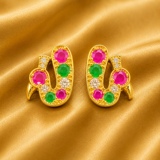Royal Mayur Kundal — Elegant Peacock Earrings for Thakur Ji | 2 CM HEIGHT
