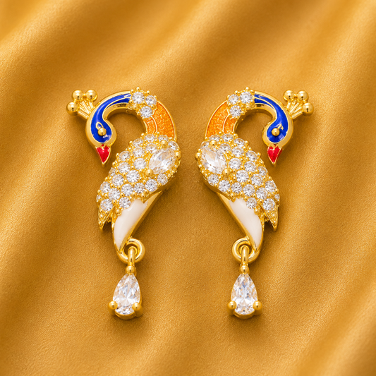 Colourful AD Mayur Kundal — Royal Peacock Shringar for Thakur Ji