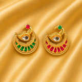 Mor Chandrika – Red & Green | Traditional Peacock Shringar for Thakur Ji
