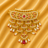 Royal Rajputi Aad – Exquisite Royal Necklace for Shreeji | Height - 7 CM | Width - 6 CM