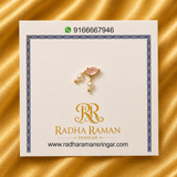 Premium Peach AD Besar – Elegant Traditional Nose Ring for Thakur Ji