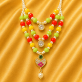 Colourful Moti AD Shringar Set — Premium Pearl & American Diamond Collection for Thakur Ji | 6.5 CM Long