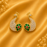✨ Mayurakrit AD Kundal — Premium Peacock Design Earrings for Thakur Ji Shringar | 2 CM HEIGHT