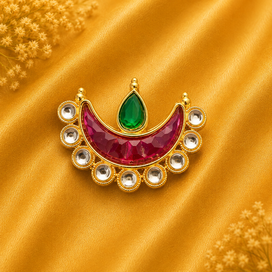 Ardh Chand Chandrika — Traditional Crescent Moon Head Ornament for Thakur Ji | 2 CM HEIGHT | 2 CM WIDTH