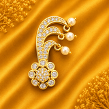 Premium AD Sheeshphool — Elegant Floral Head Shringar for Thakur Ji | 3 CM HEIGHT