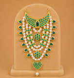 Ad Hasli With White pearls & kundan-style stones Mala For Thakur Ji 6 Cm