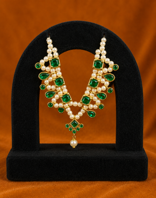 Brij Milma Shringar Haar for Thakurji (5 CM) | Kundan Pearl Traditional Haar