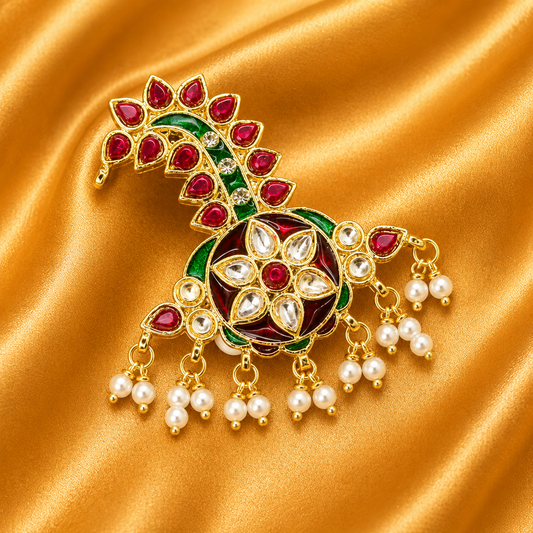 Handcrafted Meenakari Sirpech for Thakur Ji | 5.5 CM