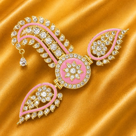 Shobha Ratna Pushp Sirpech for Laddu Gopal Ji | Radha Raman Shringar | 5.5 cm Long | 9.5 cm Wide