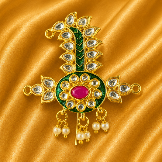 Shyam Vihangam Kundan Kalgi | Radha Raman Shringar | 3 cm Height | 4 Cm Length