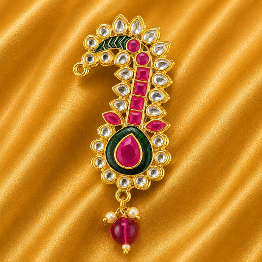 Shyam Mayur Kundan Kalgi | Radha Raman Shringar | 4 cm Height | 2 Cm wide