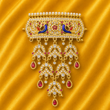 Shahi Mayur Kundan Haar for Thakur Ji | Radha Raman Shringar | 9.5 CM Height | 8 Cm Width