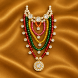 Premium AD Navratan Maala for Thakur Ji | Royal Thakur Ji Shringar Jewellery | 6.5 CM Length