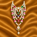 Premium AD Kamal Padak with Ardh Chandra Pendant for Thakur Ji | Royal Shringar Jewellery | 7 CM Height