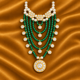 Premium Crystal Moti with AD Mala for Thakur Ji | Elegant Thakur Ji Shringar | 6 CM Height