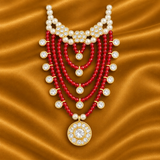 Premium Crystal Moti with AD Mala for Thakur Ji | Elegant Thakur Ji Shringar | 6 CM Height