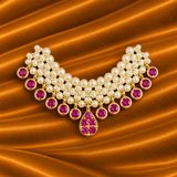 Premium AD Kanthi with Semi Moti for Thakur Ji | Traditional Shringar | 2 CM Height