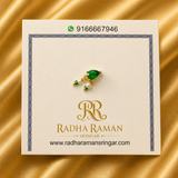 Premium Green AD Besar – Elegant Traditional Nose Ring for Thakur Ji