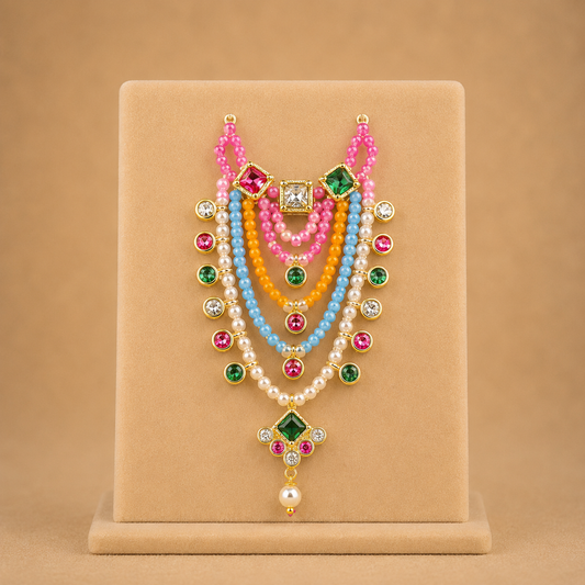 Jadauu Pearl Hasli Haar – 7 cm Length for Thakurji & Laddu Gopal