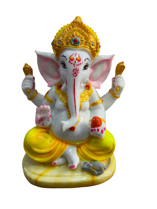 Shree Ganesh Ji – Dust Marble Murti ( White ) 25 CM Height