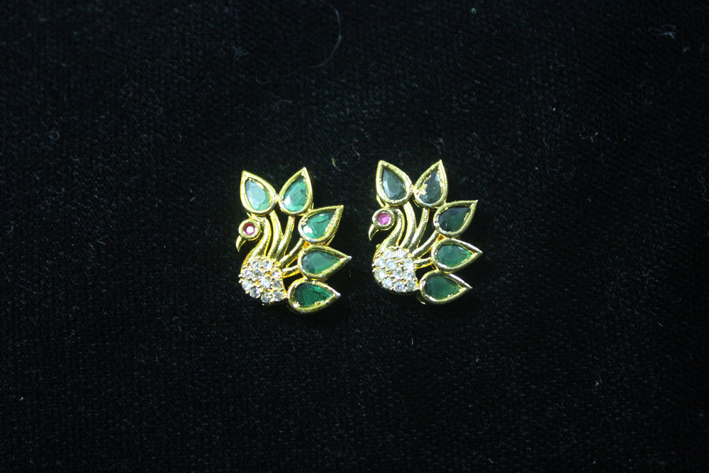 peacock inspired kundal earrings for laddu gopal ji