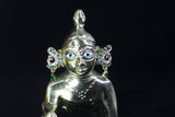 Mayurakrit Kundan Kundal — Peacock Shape Earrings for Thakur Ji Shringar | 2 CM