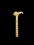 Golden Lakuti for Thakur Ji – Decorative Golden Stick for Krishna Shringar & Seva | 7 cm Height