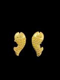 Matsyakrit Kundal Golden — Divine Fish Shape Earrings for Thakur Ji Shringar Golden | 1 Cm