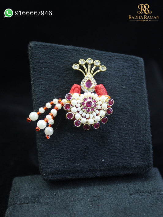 Mor Pankh Moti Paag – Elegant Pearl Mukut for Laddu Gopal