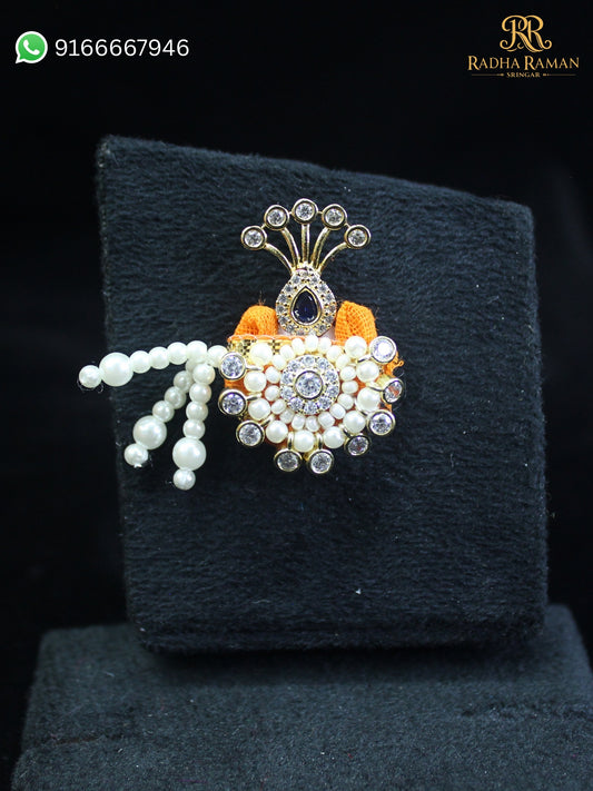Mor Pankh Moti Paag – Elegant Pearl Mukut for Laddu Gopal