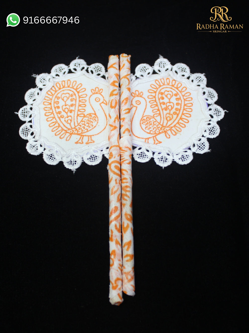 Peacock laddu gopal fan 
