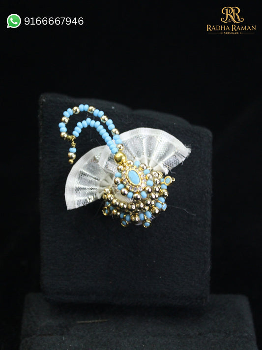 Laddu Gopal Paag with Colored Mani and Rhinestone Border