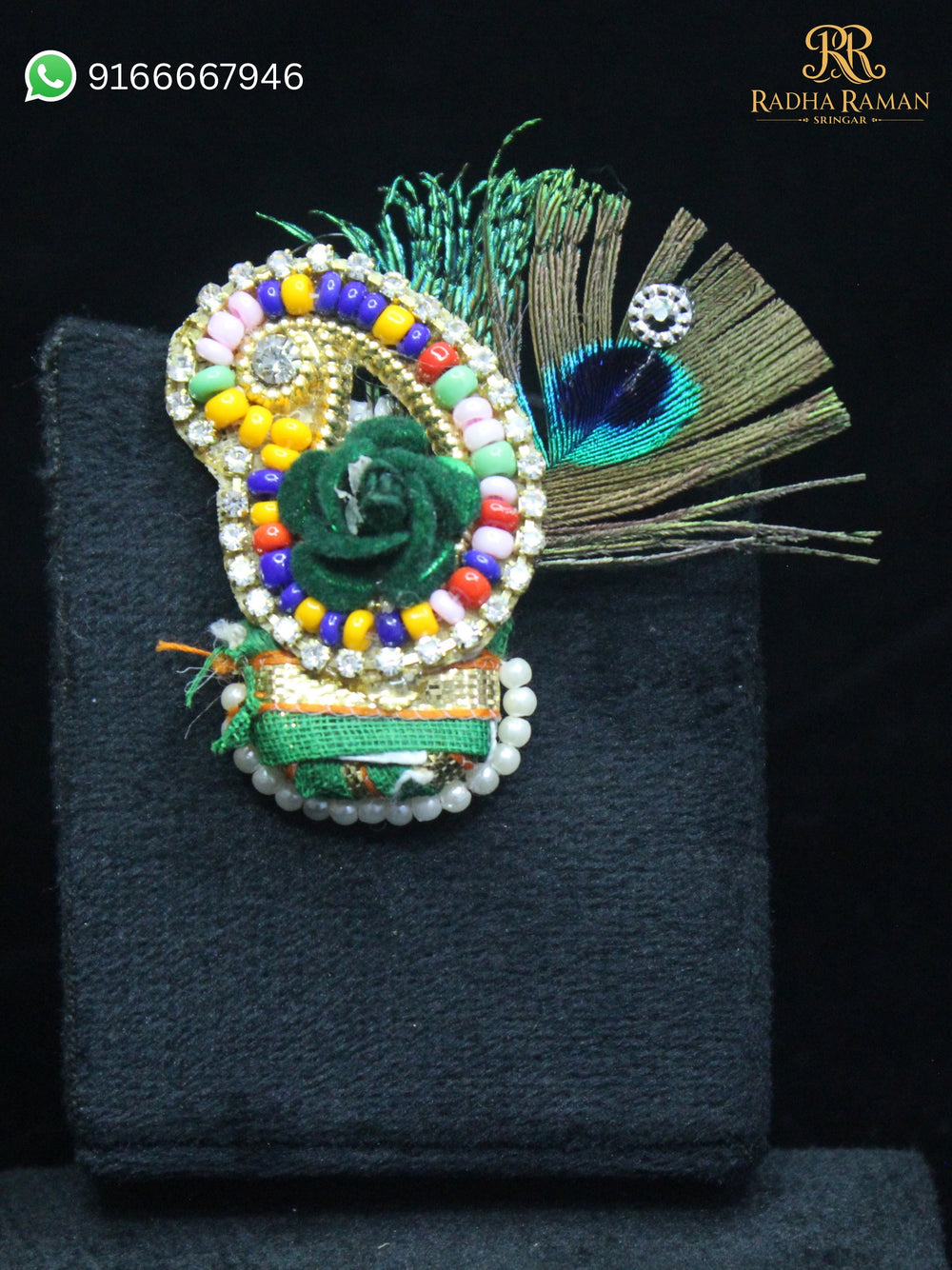 Laddu Gopal Peacock Feather Paag Shringar