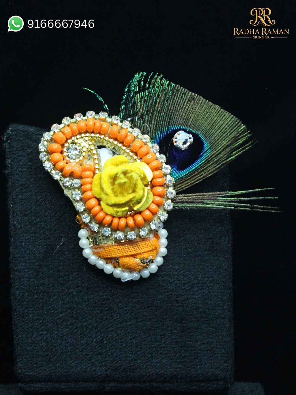 Laddu Gopal Peacock Feather Paag Shringar