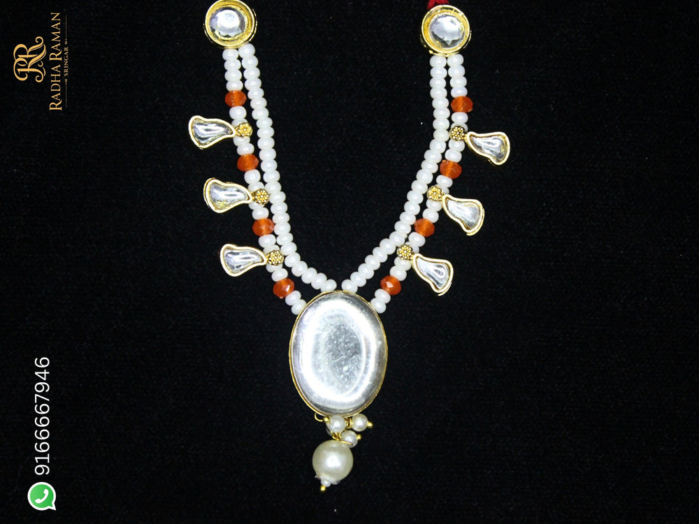 Radha Raman Pearl Kundan Haar