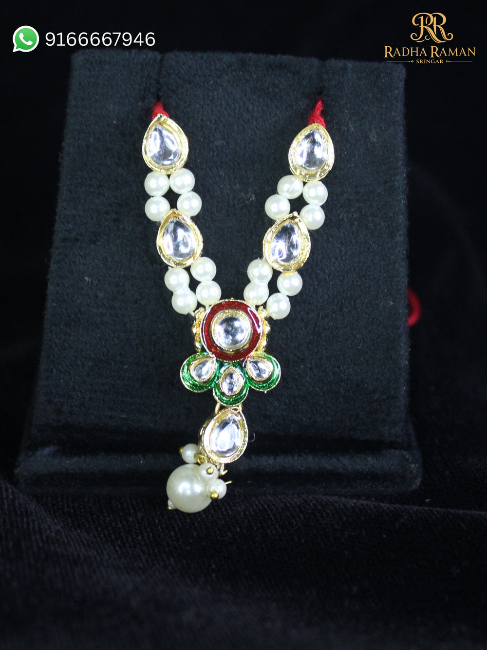 Haar for Laddu Gopal Ji with kundan and pearl design