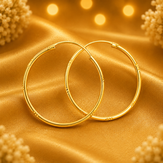 Swarna Ring Baliya — Elegant Golden Earrings for Thakur Ji
