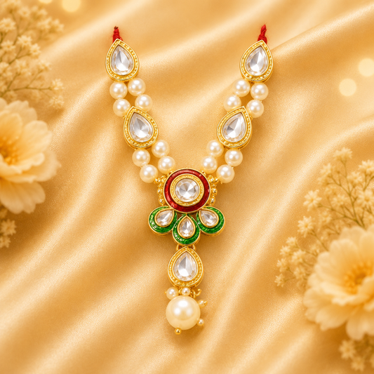 Mayuri Ratna Vilas Haar for Laddu Gopal Ji | Kundan Moti Shringar Haar | Radha Raman Shringar | 6 CM