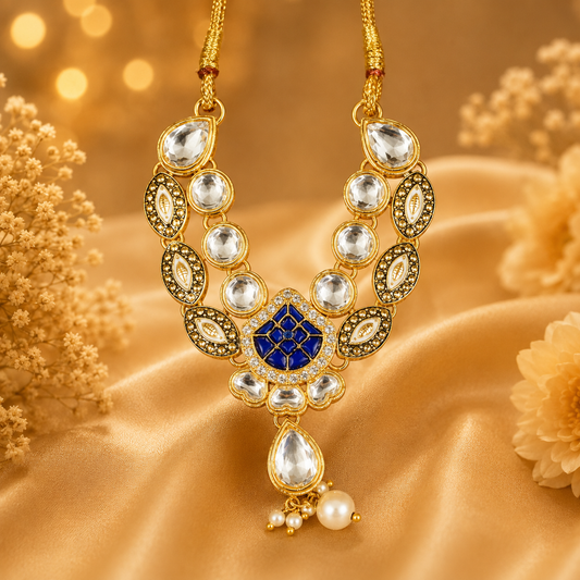 Kanak Madhuri Kundan Haar for Laddu Gopal Ji | Golden Kundan Mala | Radha Raman Shringar